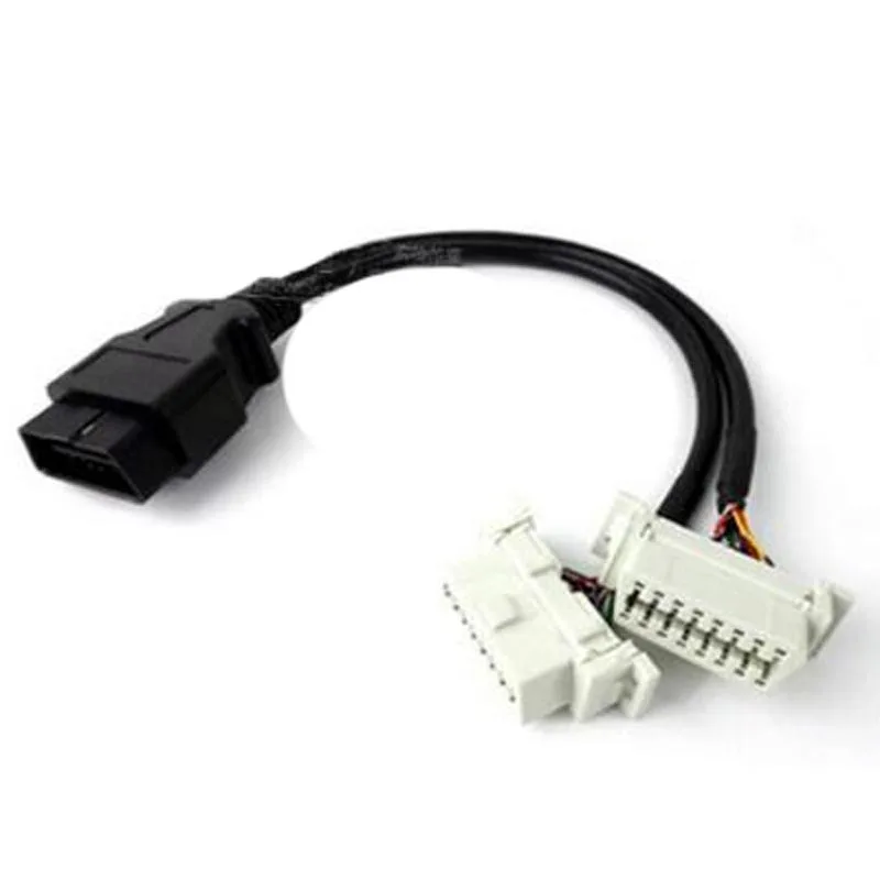 Новый разветвитель OBDII16 Pin OBD2 штекер гнездо белый Y разъем Удлинительный кабель