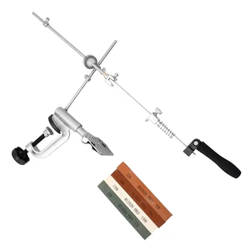 

Fixed-angle Kitchen Knives Sharpener Professional Chef Knives Sharpening Kit System Tools with 4pcs Whetstones