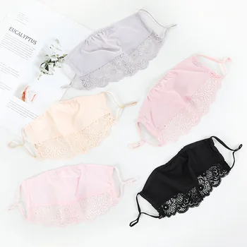 

Lace Washable Breathable Women Girl Mask Lace Cycling Windproof Summer Mouth Mask Reusable Washable Face Mask