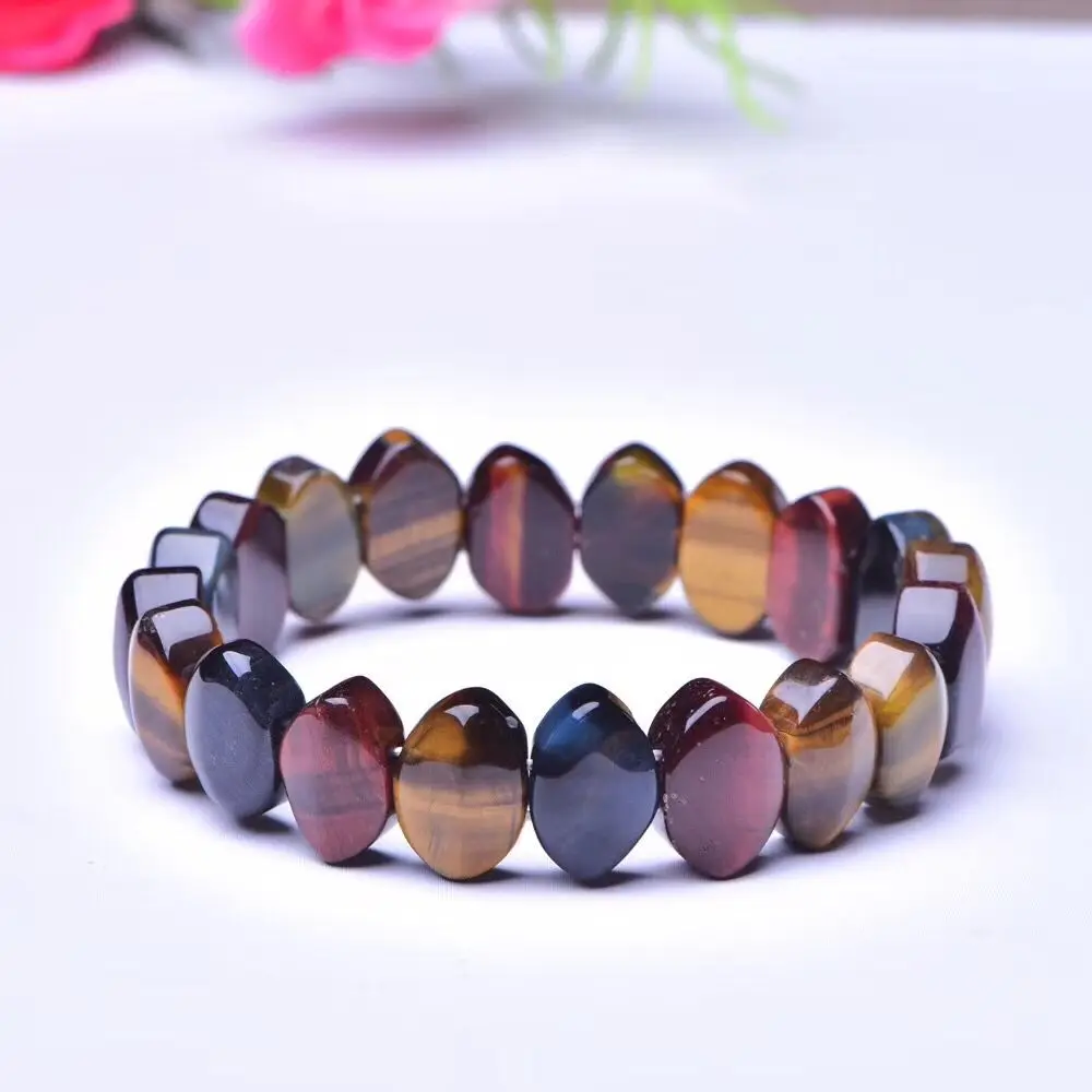 Color Natural Tiger Eye Stone Bracelets Shape Beads Crystal Bracelet Lucky for Men Women Hand Row Jewelry JoursNeige | Украшения и