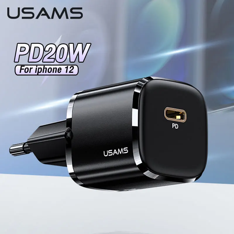 USAMS USB C 20W PD Fast Charger For iPhone 12 Pro Max Mini Quick