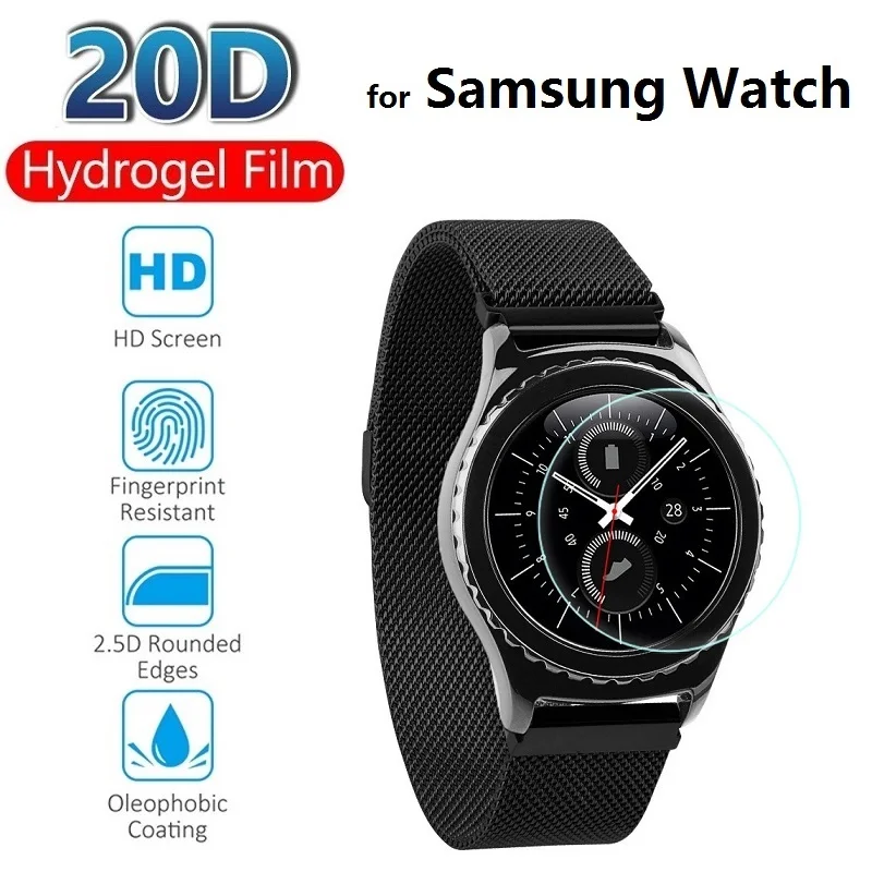 2 piezas Película protectora de hidrogel para Samsung Galaxy Watch 46mm, 42mm, Samsung Galaxy Watch 3, 45mm, 41mm, lámina protectora de pantalla