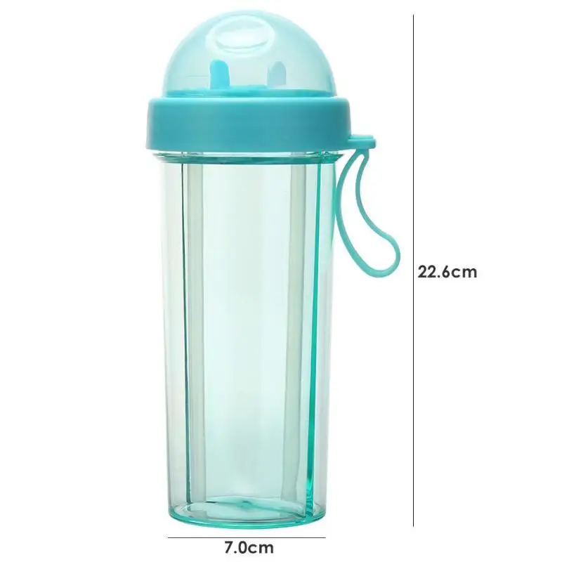 Портативная двойная соломинка бутылка с водой для путешествий герметичная двойная ручка для чашки двойная бутылка для питья