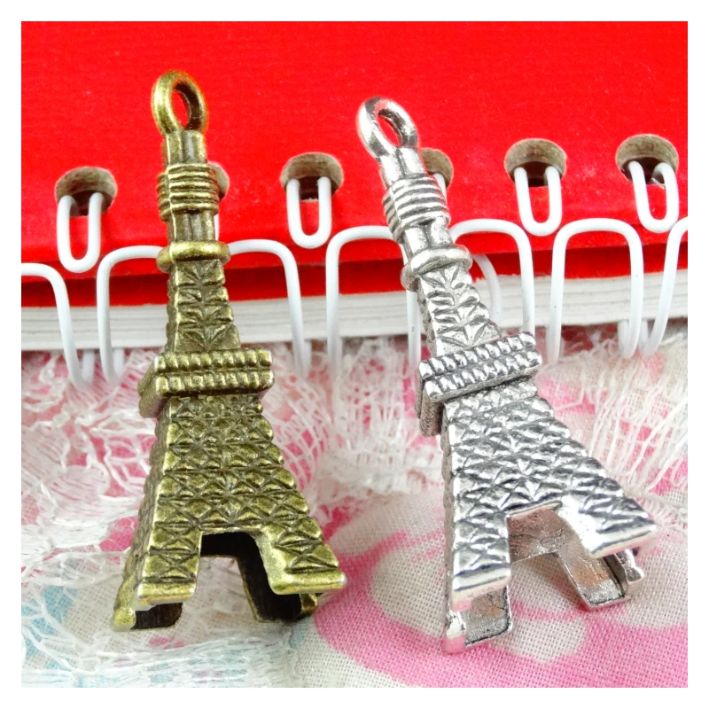 

10Pcs Tower Charms 40.7*15.2*15.2MM Antique Silver Plated Bronze Color Pendants Diy Jewelry Accessories