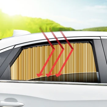 

4pcs/set Car Side Window Sun Shade Universal Automobile Sun Protection Heat Insulation Privacy Protection Magnetic Sunshade Curt
