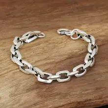 Чистое серебро, серебро 925 пробы, мужская мода, квадратная цепочка, S925 браслет