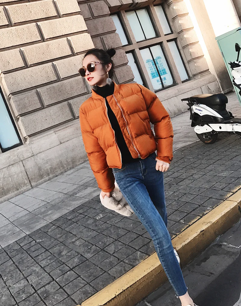 

Photo Shoot 18 Winter Korean-style Students Hand Cotton of down Coat Short Zipper Warm Cotton Coat Cotton Overcoat