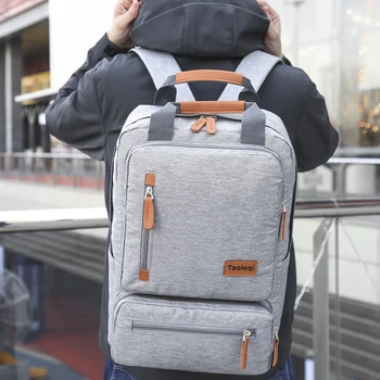

Men Student Travel Book Laptop Backpack Soft Lightweight Top Handle Storage Zipper Closure Casual Multi Pocket Anti Theft
