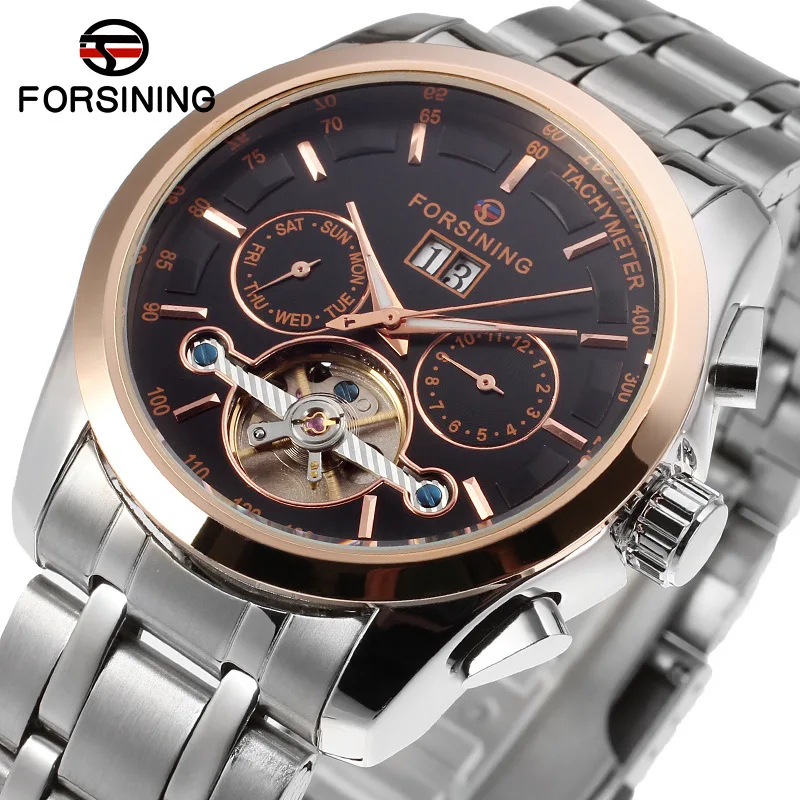 

Forsining Fashion Casual Tourbillon Fully Automatic Analog Watch