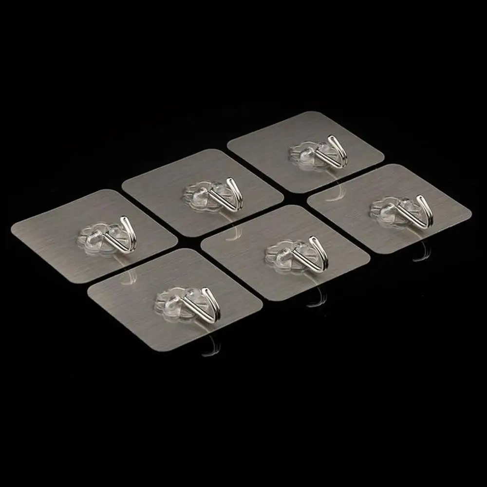 Bathroom Power Hook Shaver Shape 304 Stainless Steel Wire Drawing Process Adhesive Hook Double Hooks Nailless Hooks