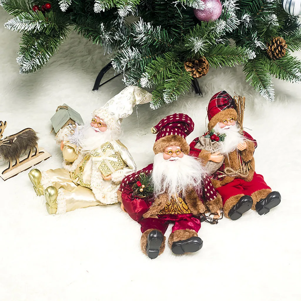 1 шт., Рождественская кукла Санта-Клауса, может сидеть, рождественские товары, висячие украшения, детский подарок, игрушка, стол, Рождественское украшение для дома F924