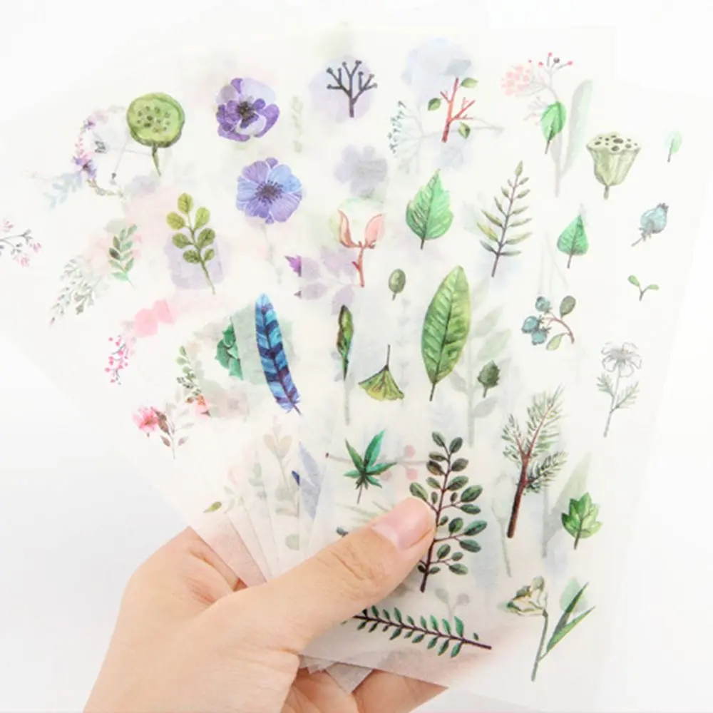 

6 pcs/pack Natural's Flower Plants Kids Decorative Adhesive Stickers DIY Decoration Diary Stationery Stickers Children