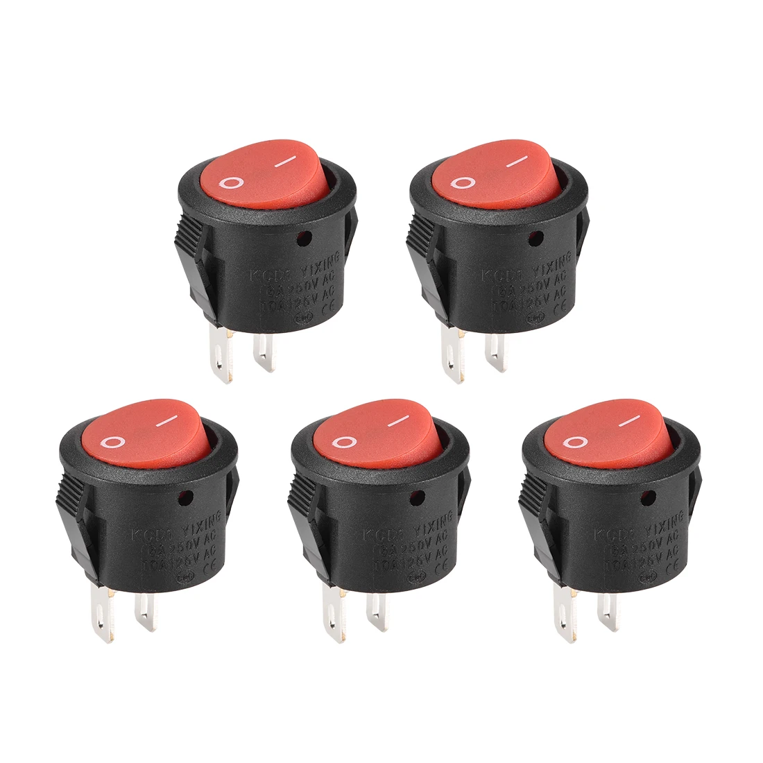 

uxcell Mini Boat Rocker Switch Round Toggle Switch Red for Boat Car Marine 2pins ON/OFF AC 250V/6A 125V/10A 5pcs