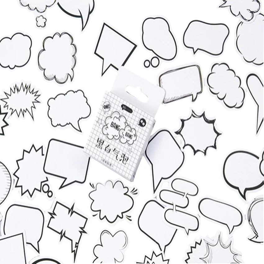 45 шт./упак. 22 стиля MOMO серии kawaii в штучной упаковке декоративные стикеры сделай сам дневник украшение для ноутбука Бумага Скрапбукинг наклейки подарок - Цвет: Black White Bubbles
