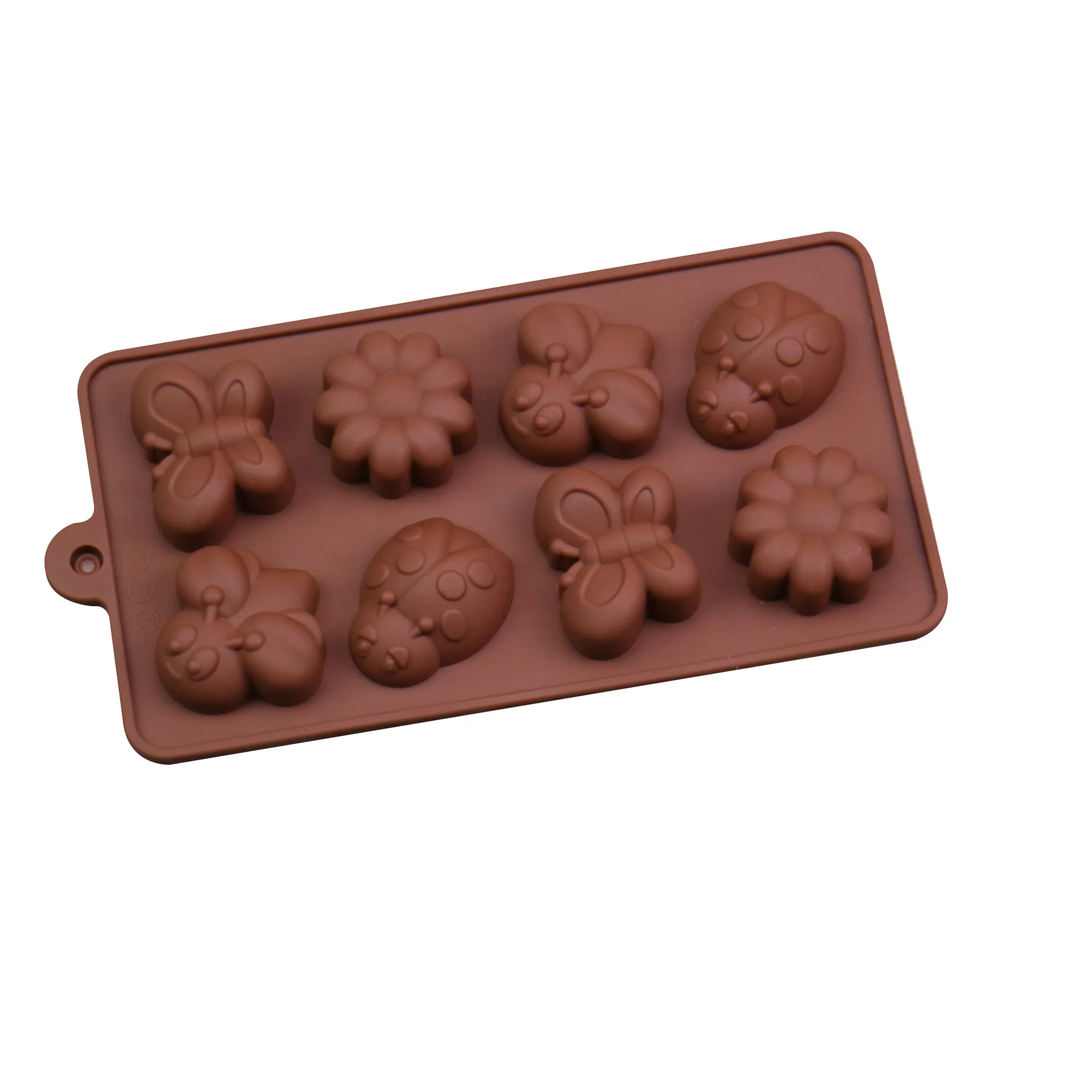 Силикагель 8 насекомых с рисунком цветов и бабочек шоколадная форма сад торт для