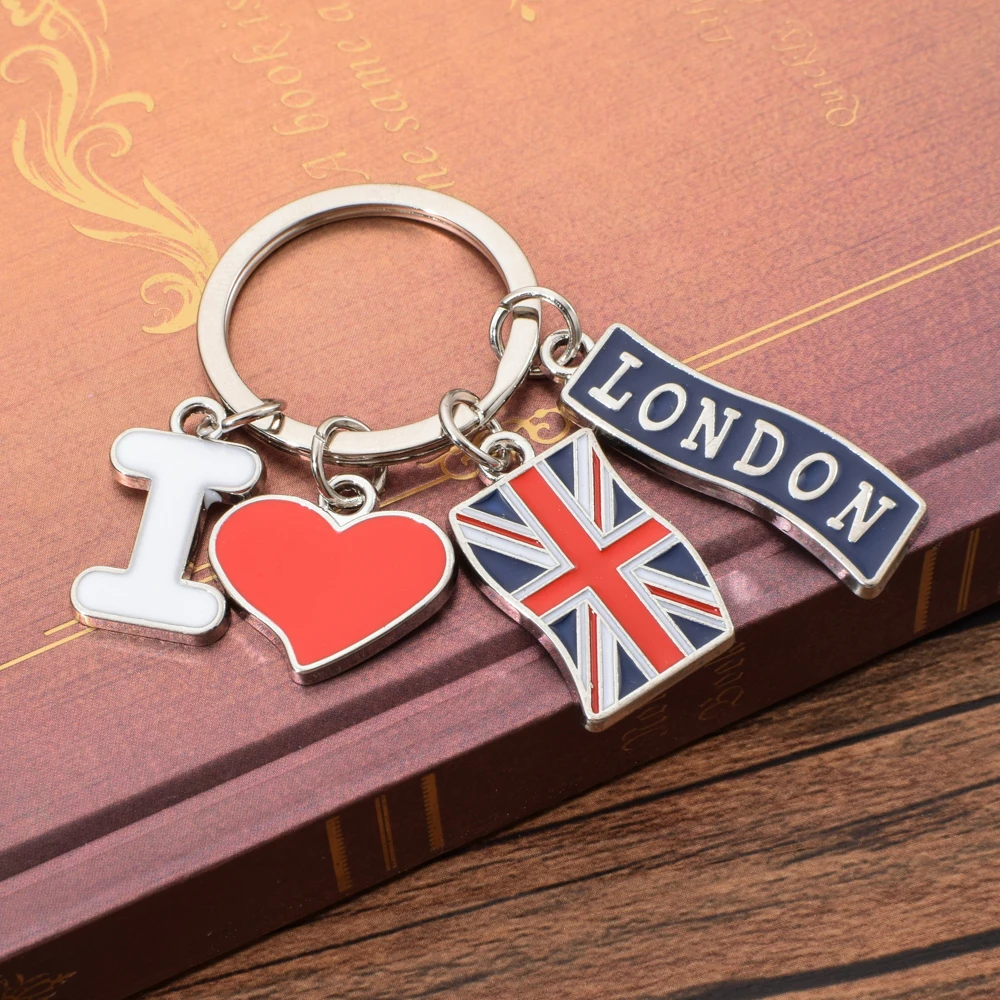 Vicney I LOVE LONDON модная цепочка для ключей Британский кулон в форме флага брелок для друзей цинковый сплав Лондон Путешествия Сувенирный брелок подарки