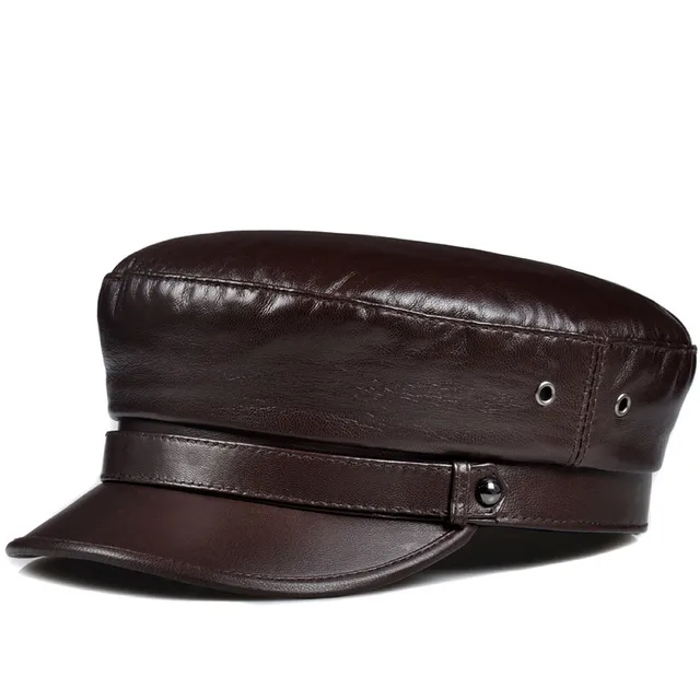 Pudi Woman Real Leather Cap Hat Girl 