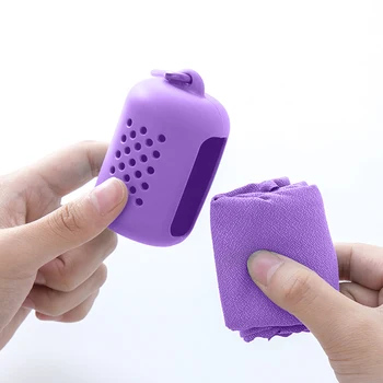 

Microfiber Travel TowelQuick Dry Towel Ultralight Camping Compact Swimming Towels Hand Face Mini Towel with Silicon Case Running