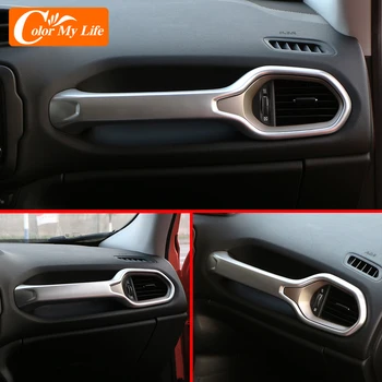 

Car Air Vent Handle Hold Glove Box Handle Cover Trim Stickers Fit for Jeep Renegade 2015 2016 2017 2018 2019 2020 LHD
