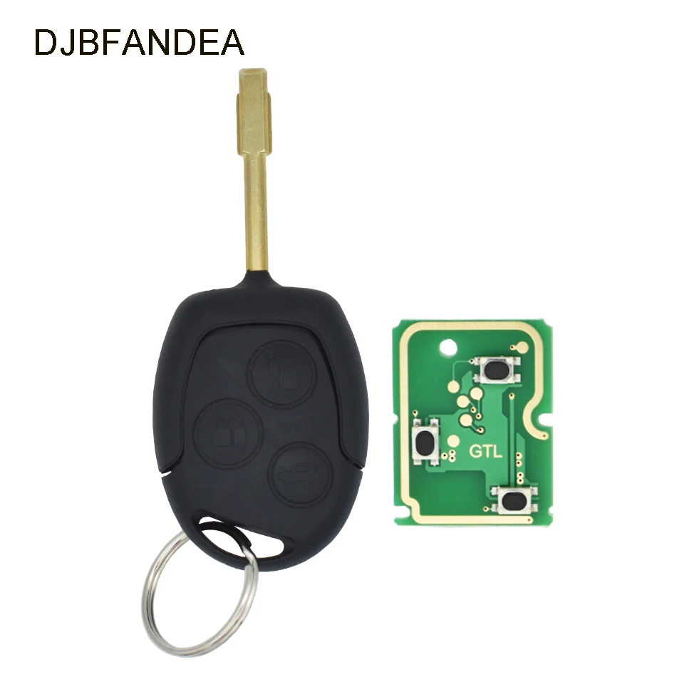 DJBFANDEA 3 кнопки дистанционного ключа Fob 433 МГц для Ford Mondeo Focus Transit полный ключ