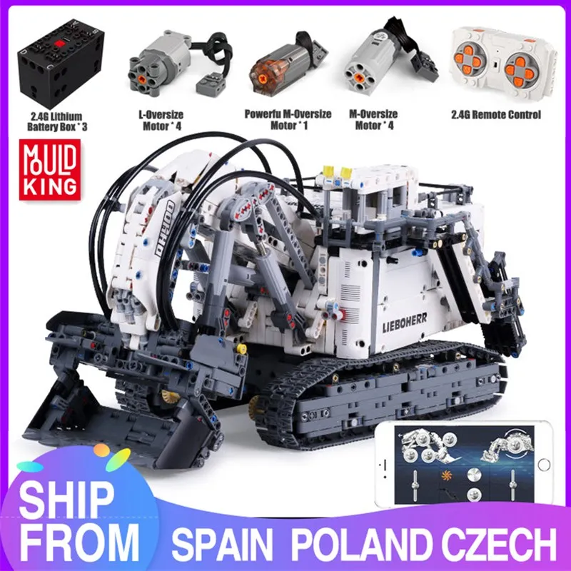 Грузовик с дистанционным управлением Mould King 13130 Technic APP R9800 Terex RH400 модель