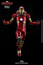 1/9 Scale DFS045 Iron Man MK11 Mark XI Action Figure Model with Base The Avengers Alloy DIECAST SCENE SERIES for Fans Collection sci fi revoltech series no 036 iron man mark iii mk3 no 035 mark 2 mark ii pvc action figure collectible model toy 15cm kt1789