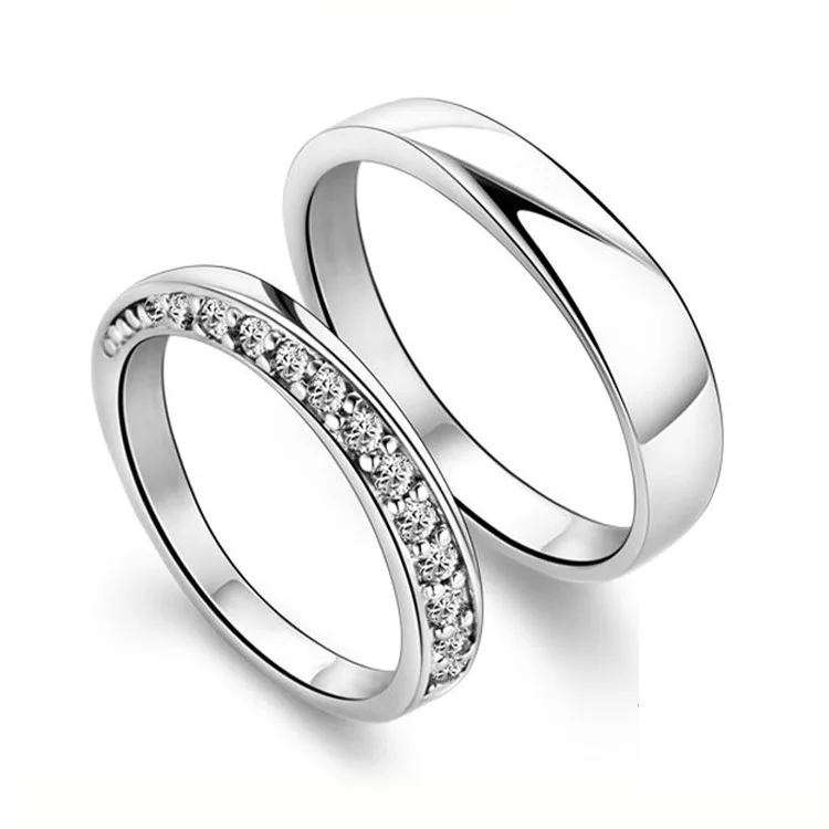 

TR540 925 Simple couple ring in sterling silver