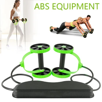 

AB Wheels Roller Stretch Elastic Abdominal Resistance Pull Rope Tool AB roller Abdominal Muscle Trainer Home Fitness Equipment