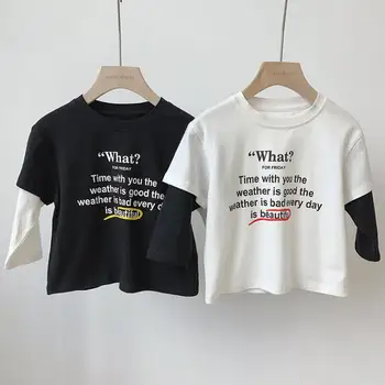 

2020 new boys patchwork t-shirt spring cotton fashion kids top 1-7t HJ379