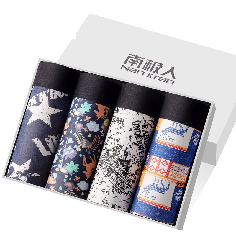 

4PCS/Lot Men's underwear Men's Boxer Pants Modal Fabric fashion comfortable printing breathable Men's underwear