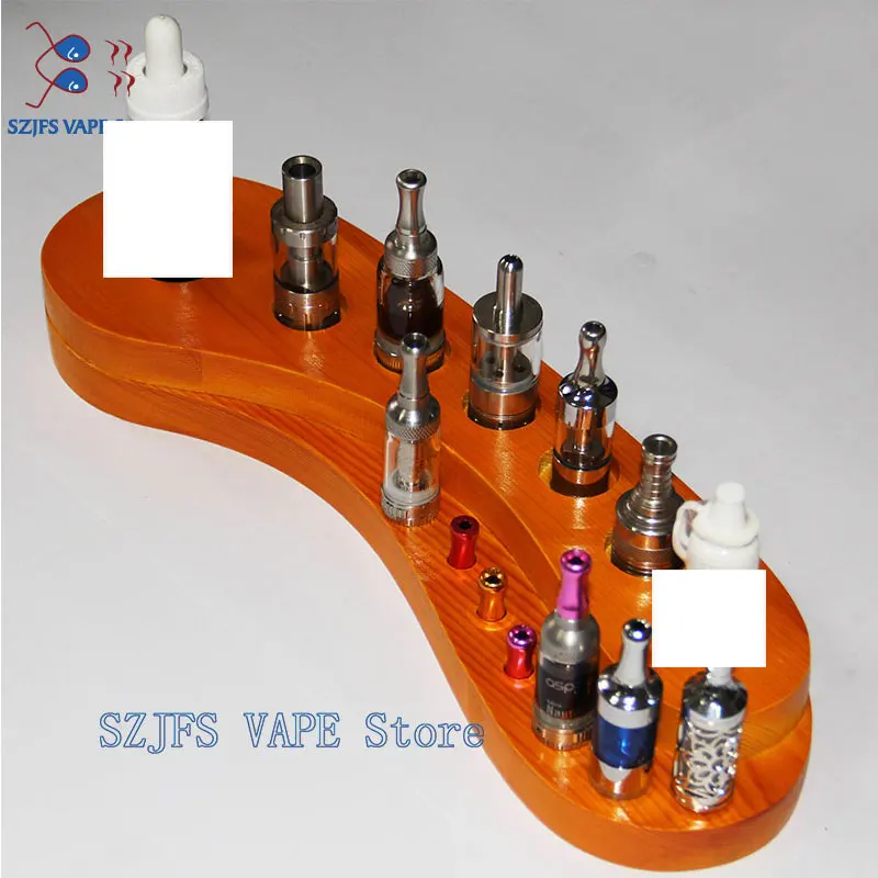 

E Cigarette Display Wooden Base Stand Silicone Vape Stand Shelf Tool Display for DIY RTA RDA RDTA Electronic Cigarette Accessory