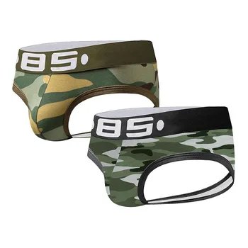 

Sexy Gay Men Underwear Camouflage Cotton Jocks Bikini G-strings Breathable Man Underpants Lingerie Male Panties Briefs Thongs