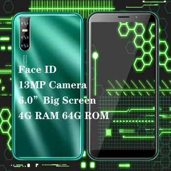 

K10 Global Smartphones Android 4G RAM 64G ROM 13MP Camera 6.0 inch CellPhones Mobile Phones WiFi Face ID Recognition unlocked