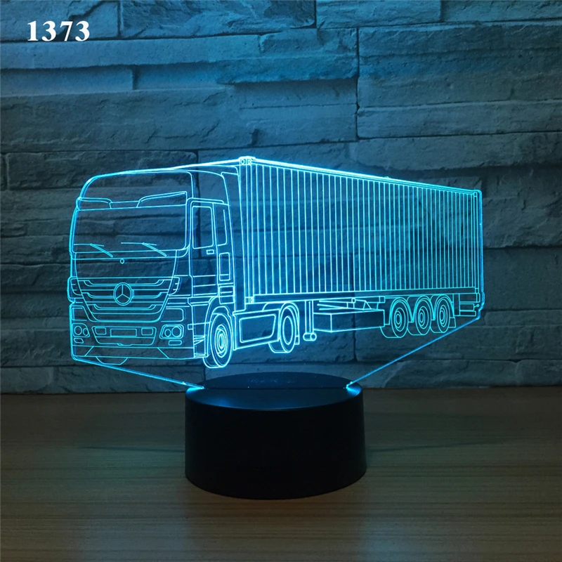 3D танк ночник светодиодный автомобиль грузовик Боевая машина светодиодный ночник домашний декор RGB настольная лампа ребенок Друзья День рождения Рождественский подарок - Испускаемый цвет: 96
