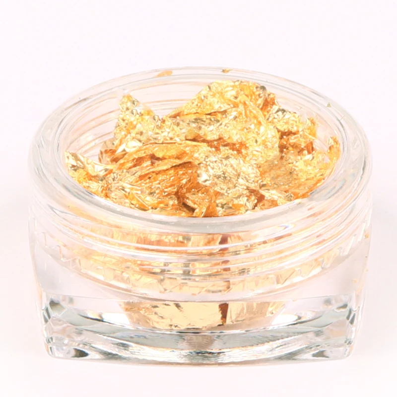 1pcs Gold 6 коробок Золотой Серебряный ноготь художественная фольга бумага неправильные Алюминиевые наклейки для ногтей для маникюра украшения для ногтей - Цвет: 1pcs Gold