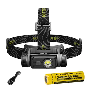 

Head Lamp NITECORE HC60 CREE XM-L2 U2 max. 1000LM beam Distance 117 meters rechargeable headlight + 18650 3400mAh li-ion battery