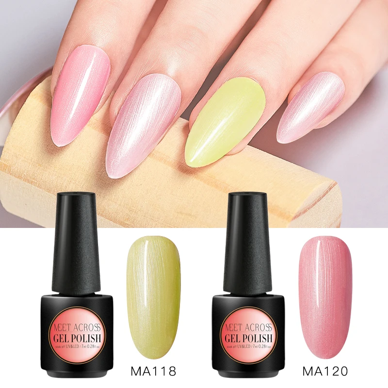 

MEET ACROSS Gel Polish Set For Manicure Long Lasting Vernis Top Coat UV LED Gel Varnish Soak Off Nail Art Gel Nail Polish