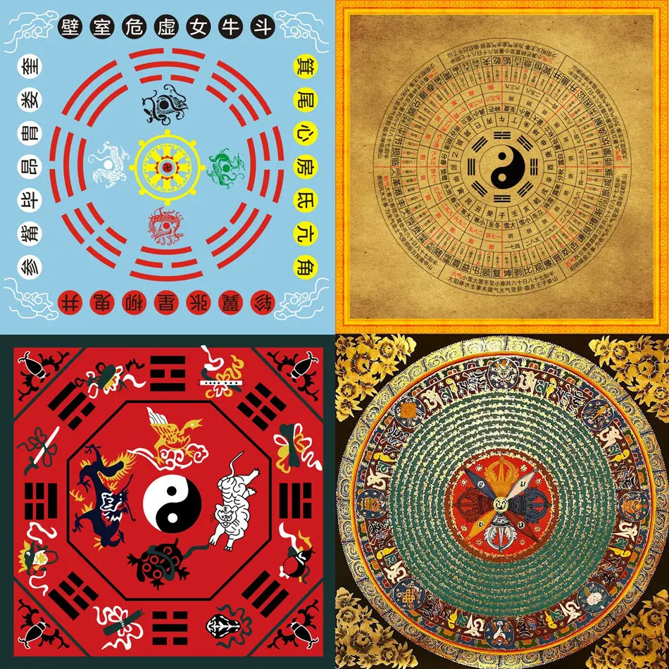 Taoïstische Tai Chi Bagua Tapijt Meditatie Kussen Zen Mat Gang Deken Anti-Slip Chinese Woonkamer Praktijk 60X60cm