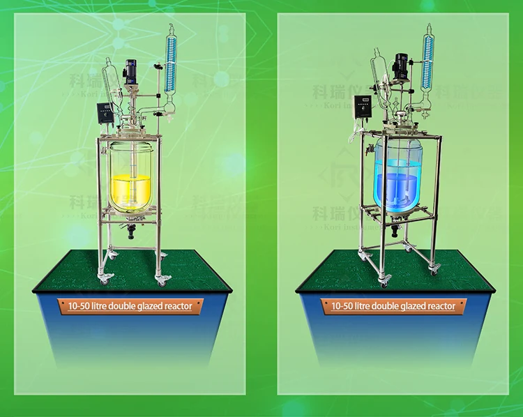 Reator de vidro químico de vidro de aquecimento 1l revestido