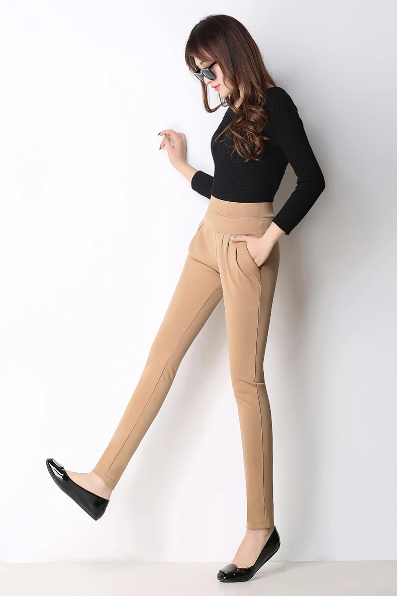 New Autumn Women Casual Loose High Waist Harem Pants Ladies Office Pants Plus Size Trousers S~4XL 5XL 6XL Blue Red Khaki Brown (4)
