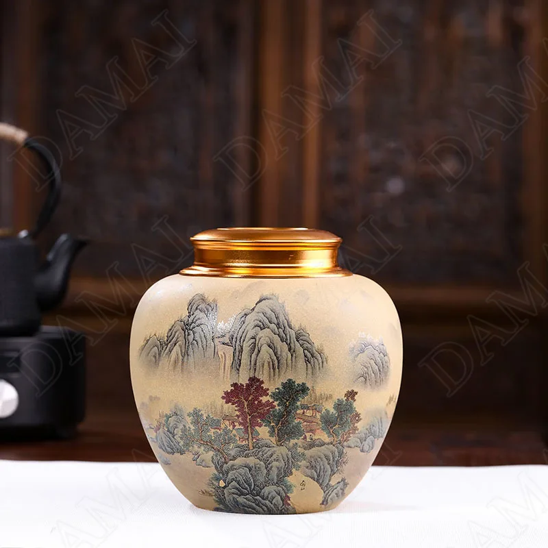 

Удобная банка для хранения фиолетовой глины, креативный декоративный кофейный столик ручной росписи, чайный столик, диспенсер для кухонных хлопьев