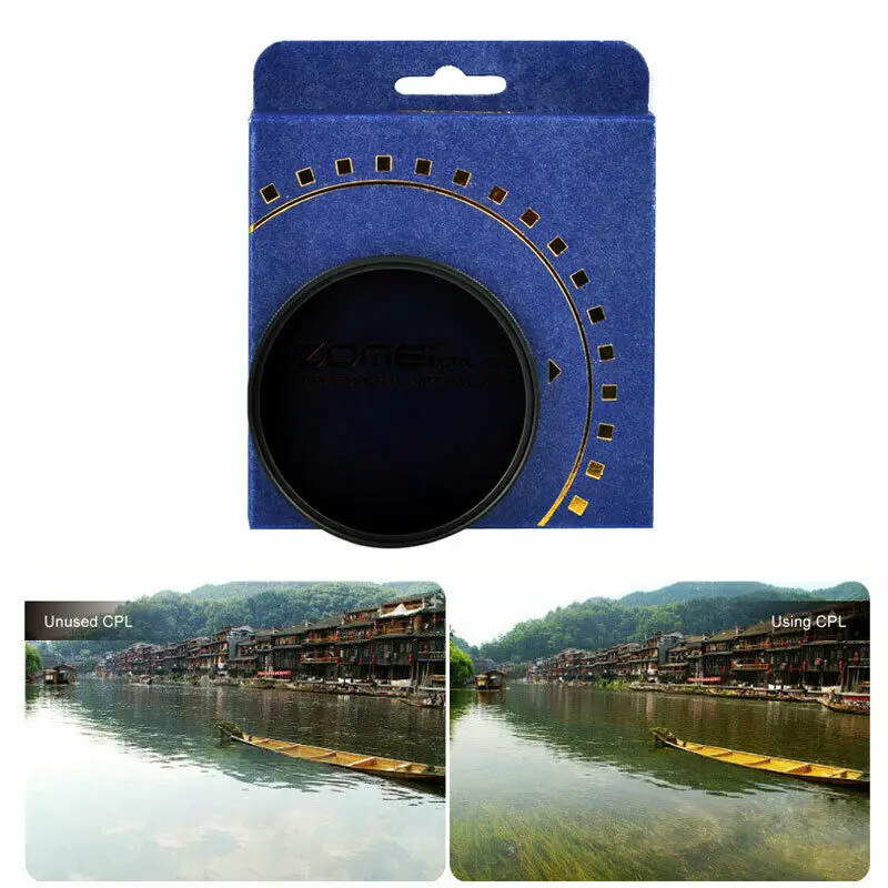 ZOMEI 49 52 55 58 62 67 72 77 82 мм круговой поляризатор Тонкий фильтр CPL для камеры Canon Nikon DSLR
