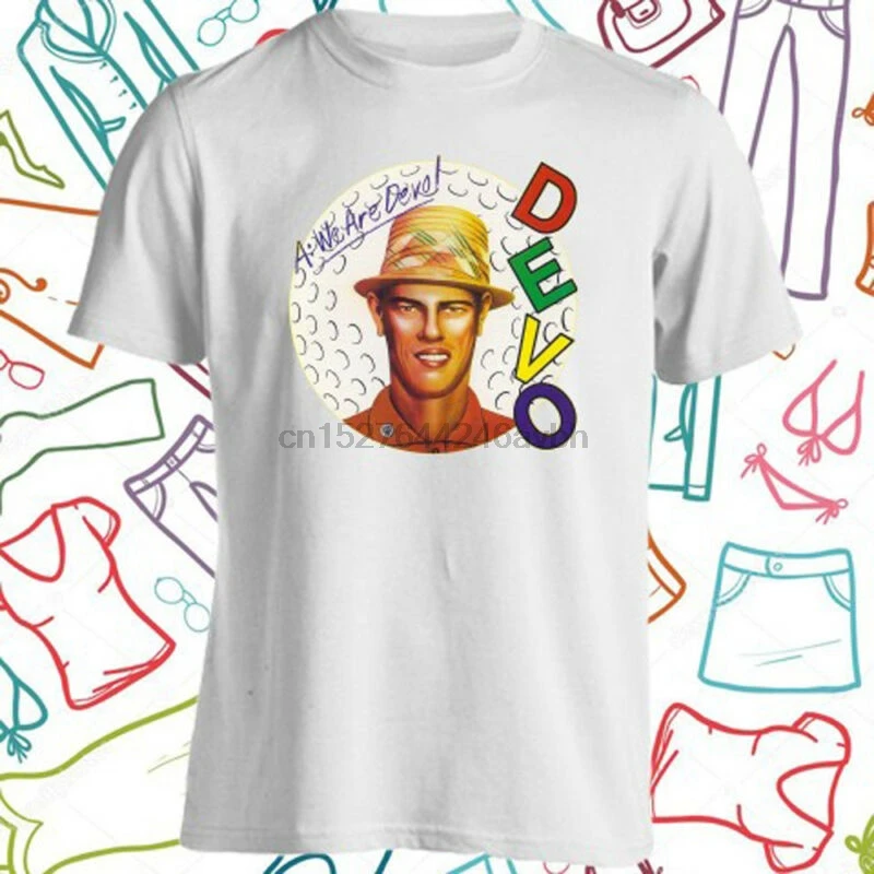 DEVO BAND Are We Not Men Album мужская белая футболка Размер S до 3XL | Мужская одежда