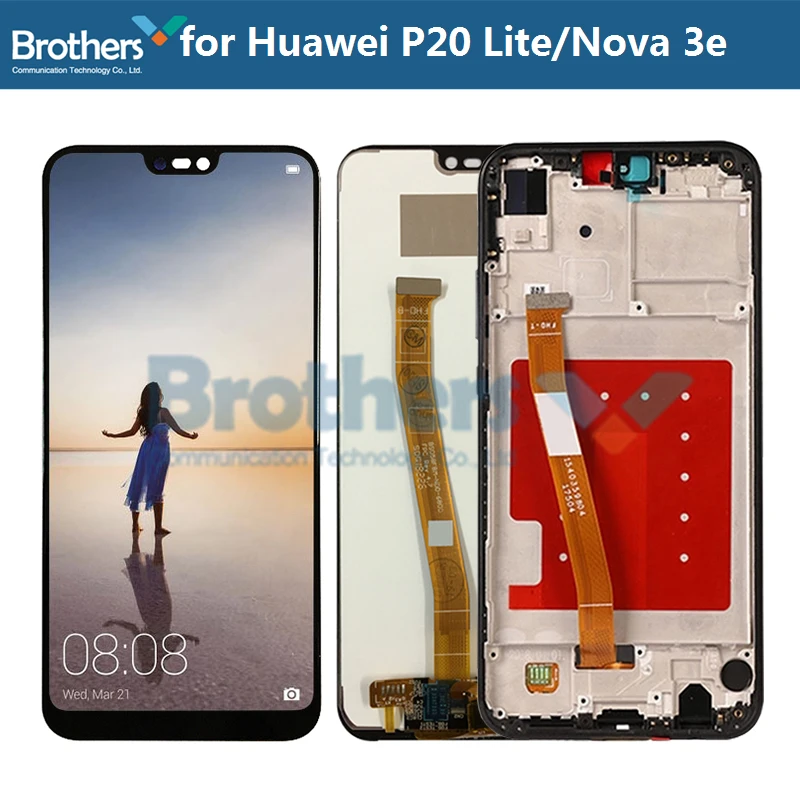

LCD Screen For Huawei P20 Lite LCD Display With Frame for Huawei Nova 3E LCD Assembly Touch Screen Digitizer Phone Replacement