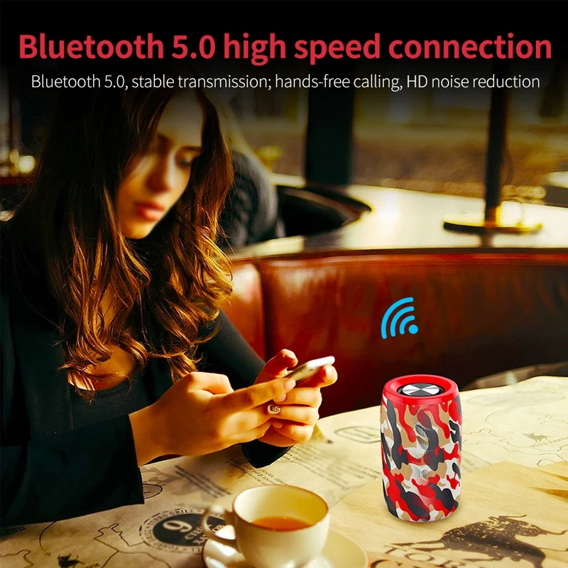 Bluetooth уличный динамик для занятий спортом, мощный беспроводной водонепроницаемый небольшой портативный мини-колонка, камуфляжный динамик для занятий спортом
