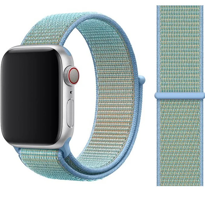28 Cornflower Ремешок для apple watch ремешок 44 мм 40 мм дышащий нейлоновый спортивный ремешок браслет iwatch 5 4 3 42 мм 38 мм apple watch 5 4 band - Цвет ремешка: 28 Cornflower