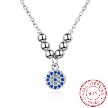 

925 Sterling Silver Rose Gold Nazar Boncuk Necklaces & Pendants For Women Fashion Lady Evil of Eye Zirconia Jewelry Accessories