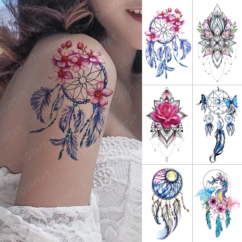 Tatouage Fleur De Cerisier Et Papillon Tatouage Temporaire Imperméable, Autocollant, Fleur De Cerisier, Licorne,  Attrape-rêve, Flash, Papillon, Bras D'art Corporel, Faux Tatouage Pour  Femmes - Temporaire Tatouages - AliExpress