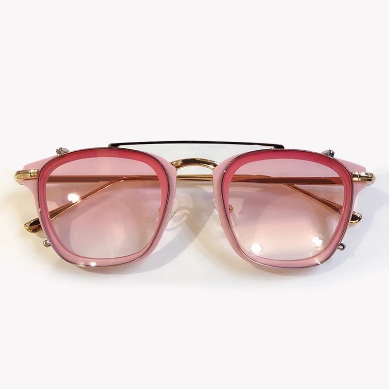 No.6 Sunglasses Прямоугольные солнцезащитные очки с двойными линзами для женщин и мужчин, брендовые дизайнерские зеркальные солнцезащитные очки UV400 - Цвет линз: No.6 Sunglasses