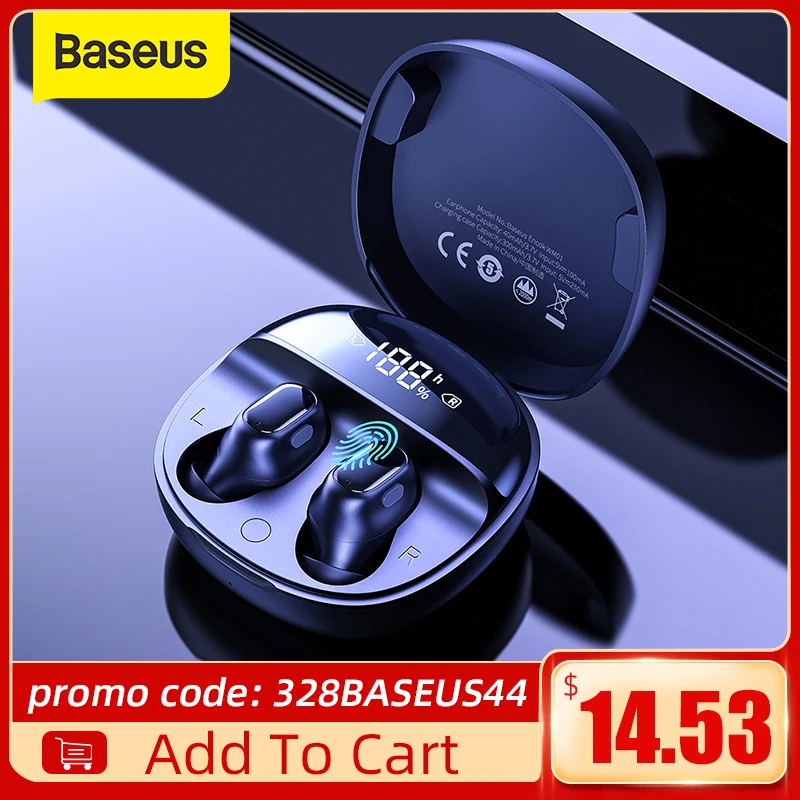 Baseus WM01 Plus Wireless Headphones TWS Bluetooth 5.0 Earphones Stereo Sports Waterproof Headsets with LED Digital Display